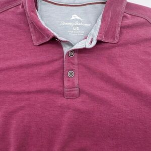 Tommy Bahama‎ Men's Mineral Wash Cranberry Tencel Polo Shirt, Size Large